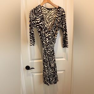 Laundry by Shelli Segal size 8 Zebra print wrap dress.   Sand/chocolate